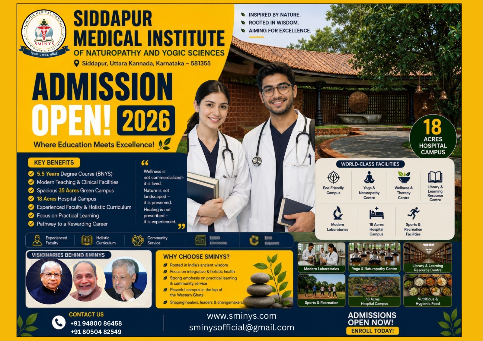 SMINYS Admissions Open 2026 — campus and world-class facilities